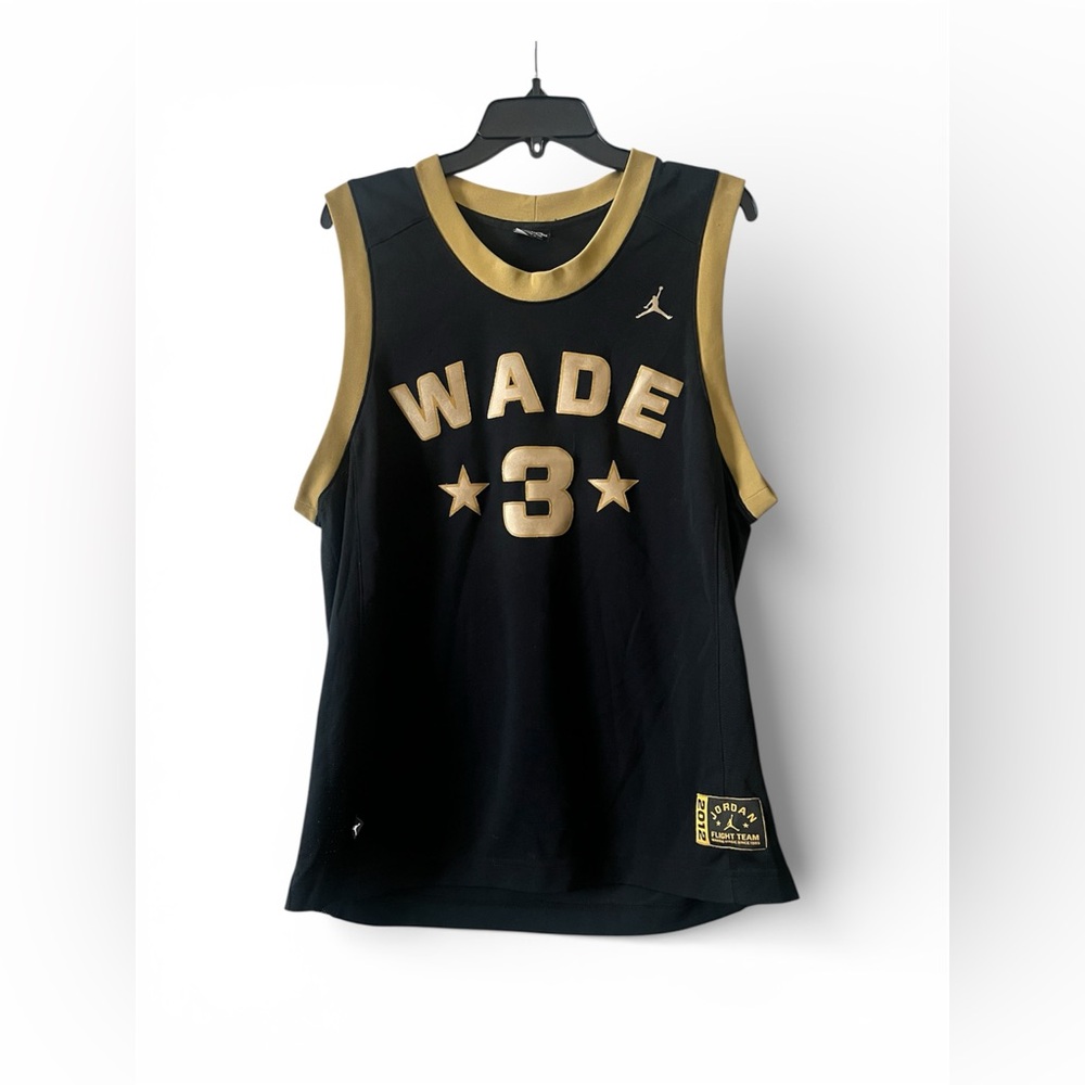 Jordan Dwayne Wade #3 2012 Flight Team‎ Jersey Black Gold Miami Heat Size XXL
